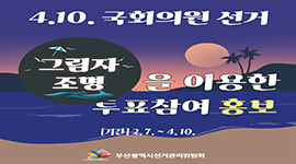 4.10. 국회의원 선거. 그림자조명을 이용한 투표참여 홍보